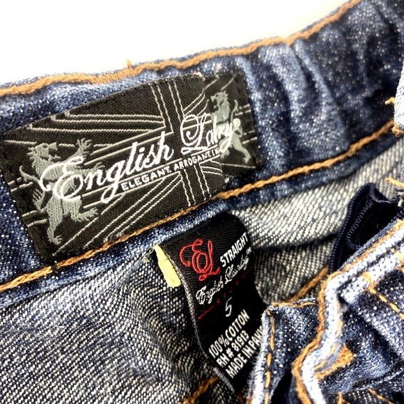 Boys Jeans Pants Size 5 English Laundry Straight Adjustable  Blue Button Pockets - Picture 3 of 7